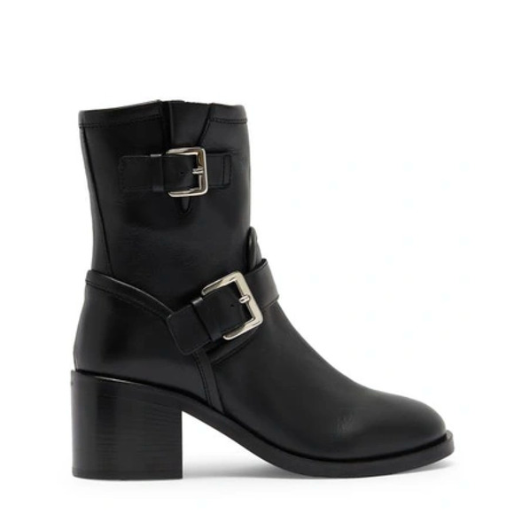 NEW AQUATALIA BLACK LEATHER BILLINA BUCKLE ANKLE BOOTS BOOTIES SZ 7 - Picture 6 of 13